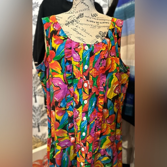 Vintage Chez California floral maxi kaftan dress size 24W - Picture 3 of 15